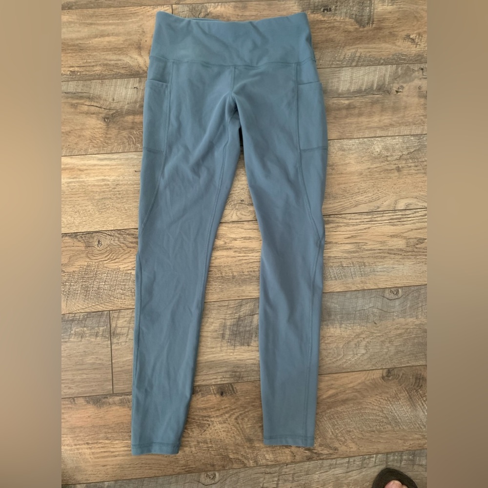 Espidoo Athletic Yoga Leggings Pockets Slate Blue Sz S Pockets